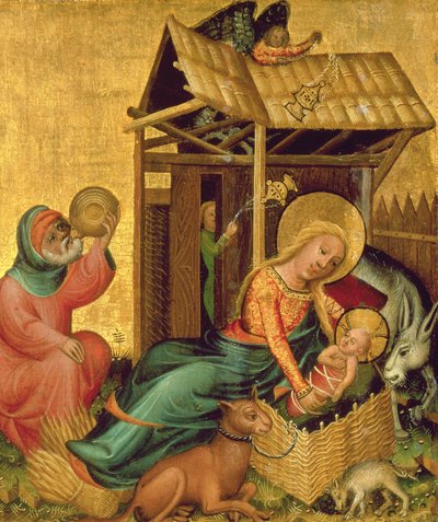 The Nativity, from the Buxtehude Altar, 1400-10 by Master Bertram of Minden